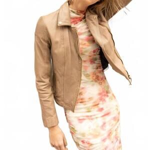 NEW MAURITIUS raizel classic leather jacket in toffee